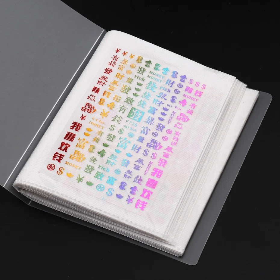 40 Slots Nail Stickers Album Sticker Storage Transparent Shelves Box For Collecting Nail Sliders Container Manicure Accessories