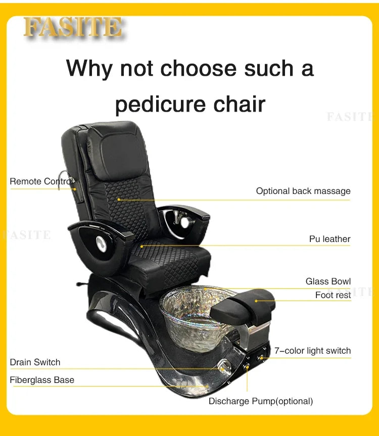 Corona Factory Direct Sale Luxury Nail Salon Equipment Pedicure Manicure Chair Foot Spa Massage Chairs for Sale US Warehouse