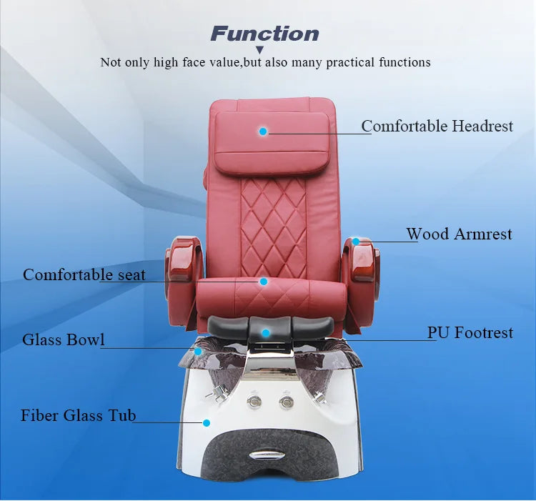 Beauty Nail Salon Furniture Set Pipeless Whirlpool Foot Spa Massage Pedicure Chair