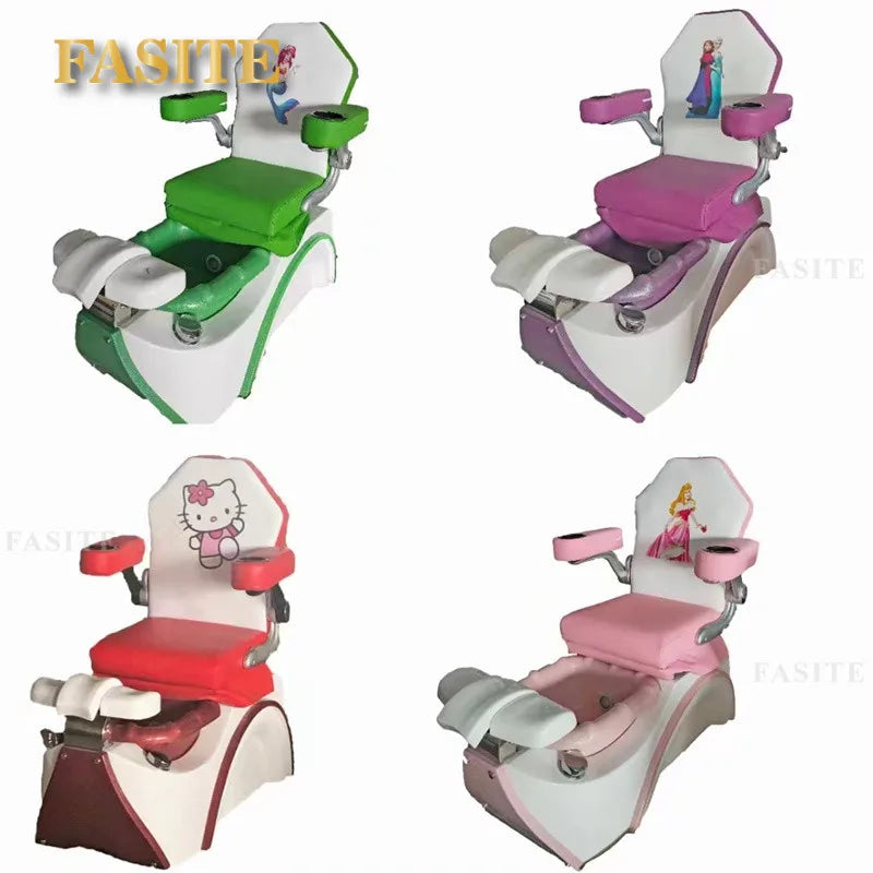 Nail Salon Cute Butterfly Pink Kid Children Spa Pedicure Chair For Girls