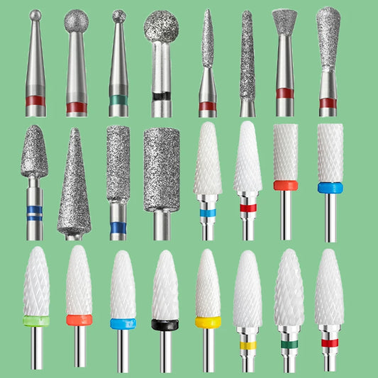 Nail Drill Bits Ceramic Nail Drill Bit Drill for Milling Machine Head To Nails Manicure Drill Bits Gel Polish Remover Cutter