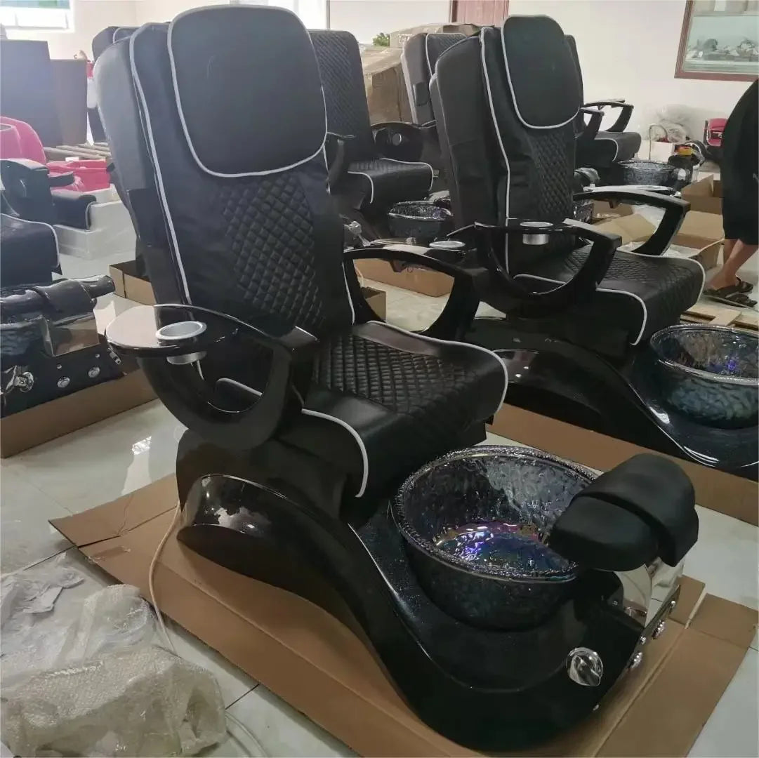 No Plumbing Modern Luxury Nail Salon Beauty Throne Shop Lay Down Electric Foot Spa Massage Pedicure Chair