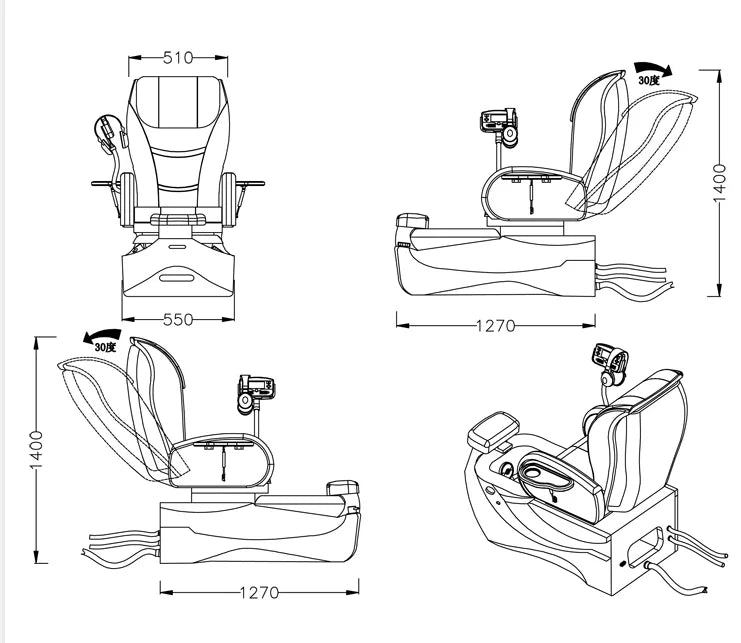 Foshan Factory New Arrival Luxury Nail Salon Foot Spa Pedicure Chair For Sale