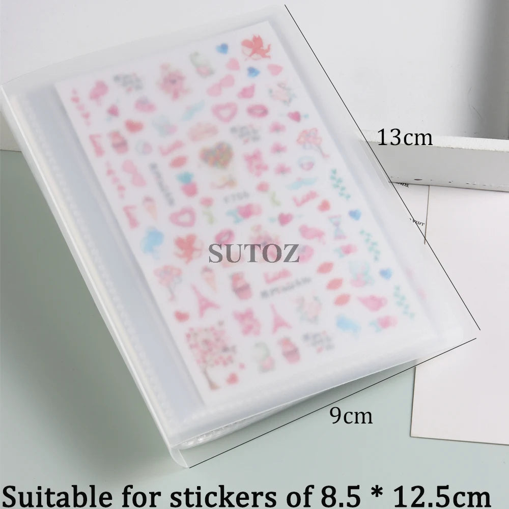 40Slots Nail Sticker Organizer Acrylic Design Sticker Album Storage Book Nail Slider Showing Photo Manicure Display Stand NT2023