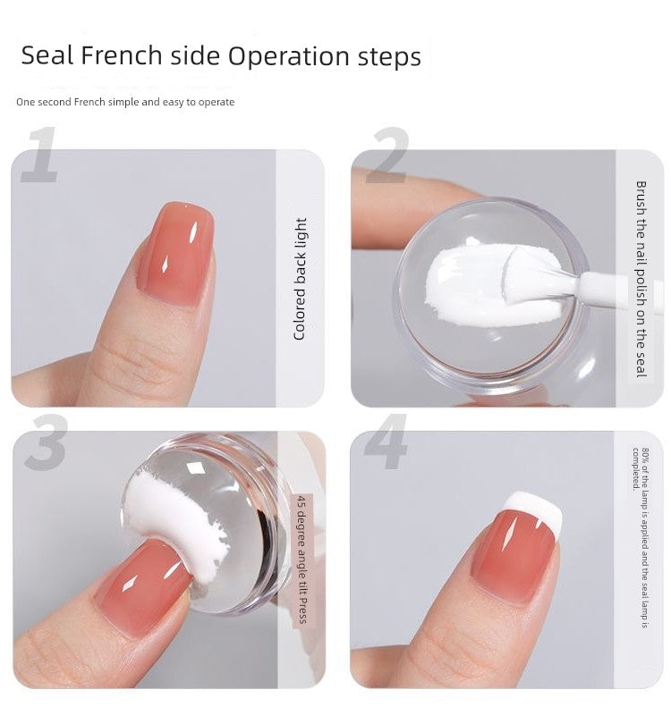 French Double-Headed Seal Transparent Steel Plate Tool Manicure