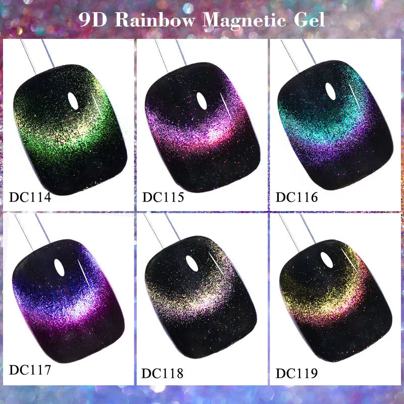 7/10/12PCS/SET Cat Magnetic Gel Nail Polish Set 9D Reflective Glitter Gel Semi Permanent UV Gel Soak Off Sparkling Nail Art Kits