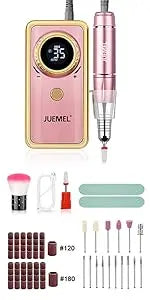 l Nail Drill Machine 35000 rpm with Foot Pedal and Forward/Reverse Rotation,JUEMEL Electric Nail File for Gel Nails,Acrylic,Mani