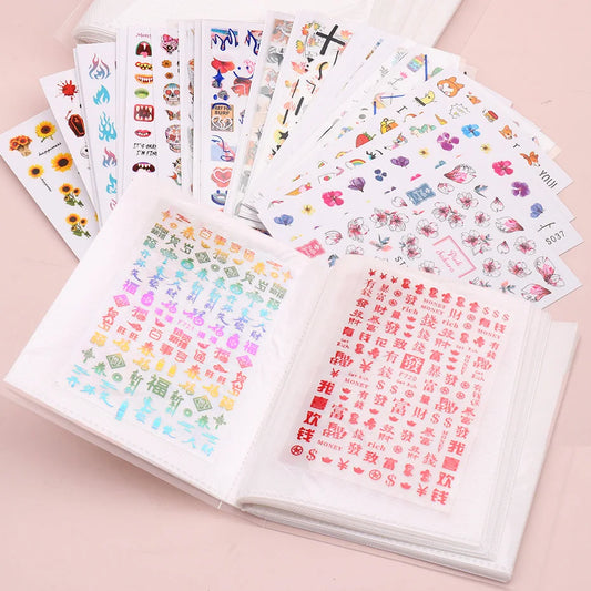 40 Slots Nail Stickers Album Sticker Storage Transparent Shelves Box For Collecting Nail Sliders Container Manicure Accessories